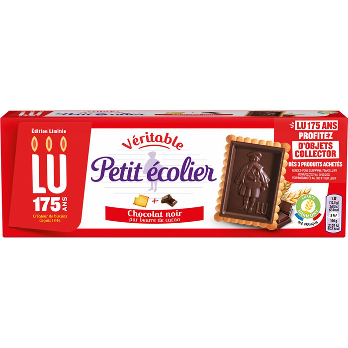 PETIT ECOLIER Biscuits petit beurre avec tablettes de chocolat fin