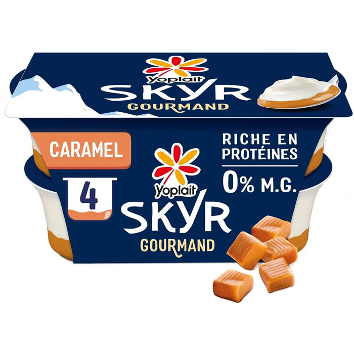 YOPLAIT Skyr sur lit de caramel 0% M.G