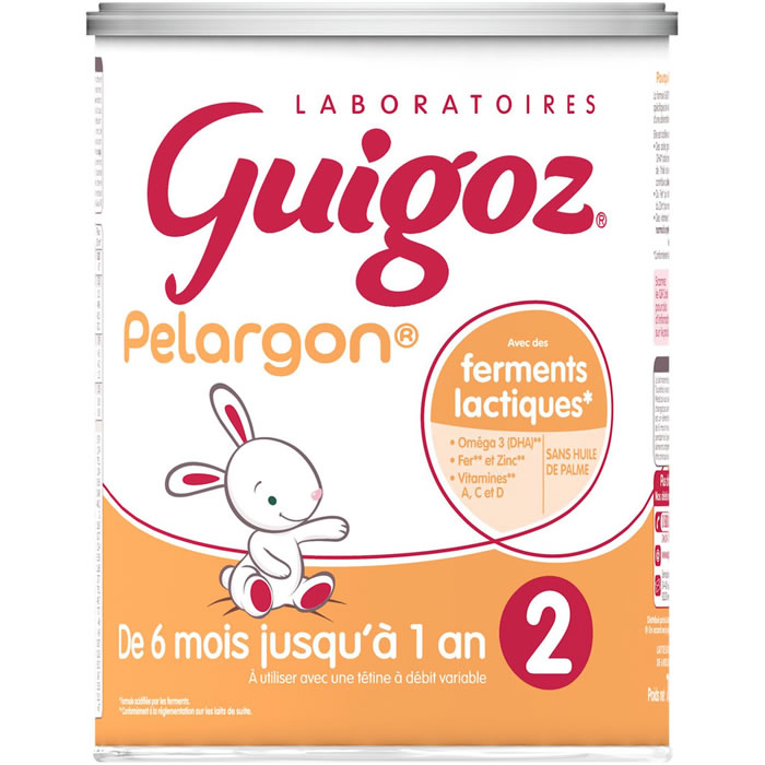 GUIGOZ Pelargon Lait 2ème âge en poudre 6/12 mois