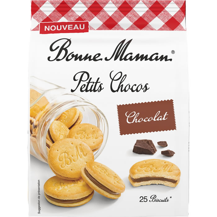 BONNE MAMAN Petits Chocos Biscuits fourrés au chocolat
