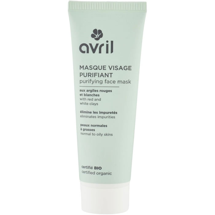 AVRIL Masque visage purifiant aux argiles rouges et blanche bio