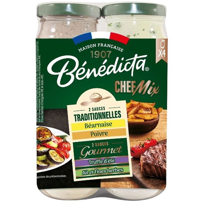 BENEDICTA Chef Mix Assortiment sauces béarnaise poivre truffe ail fine herbes
