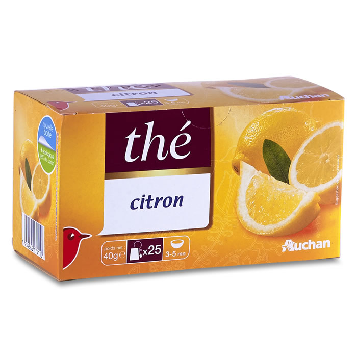 AUCHAN Thé au Citron et Ecorces de Citron