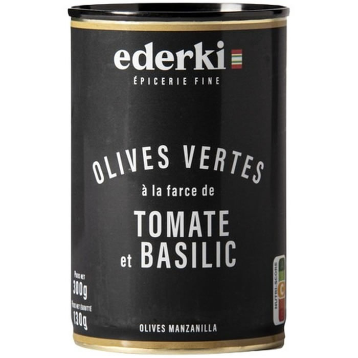 EDERKI Olive vertes à la Farce de Tomate et Basilic