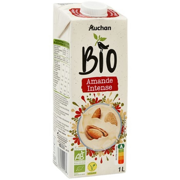 AUCHAN BIO Boisson végétale au lait d'amande intense bio