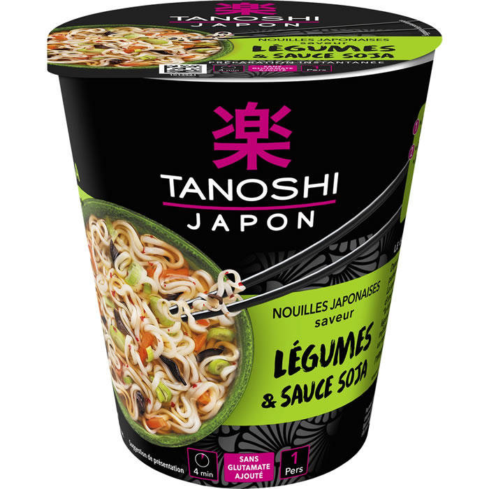 TANOSHI Japon Nouilles aux légumes et sauce soja cup