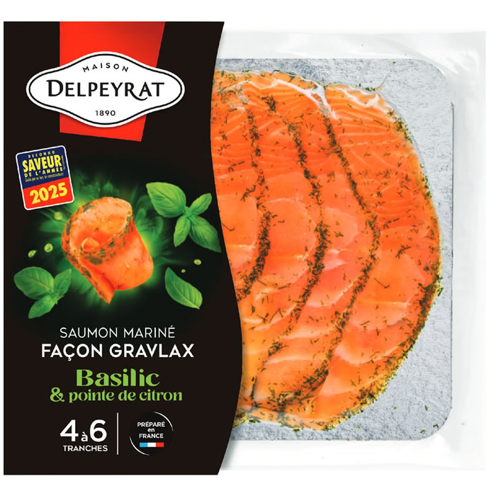 DELPEYRAT Saumon façon gravlax mariné au basilic et pointe de citron