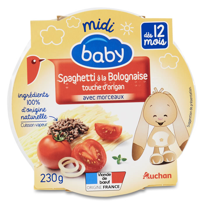 AUCHAN Baby Spaghetti bolognaise dès 12 mois