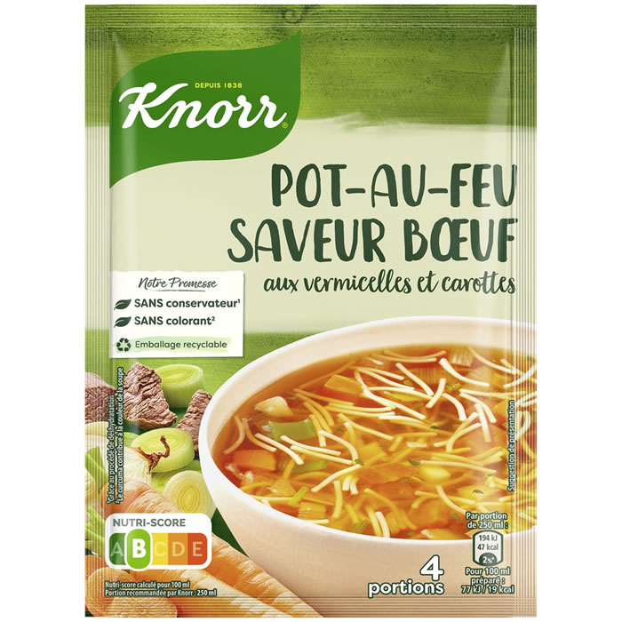 KNORR Soupe pot-au-feu saveur boeuf aux vermicelles et carottes