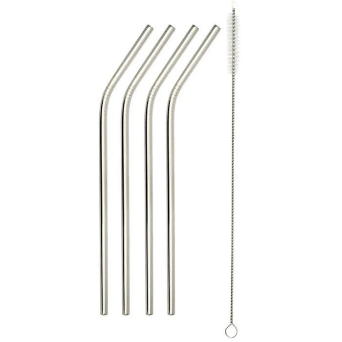 ACTUEL Pailles en inox avec goupillon