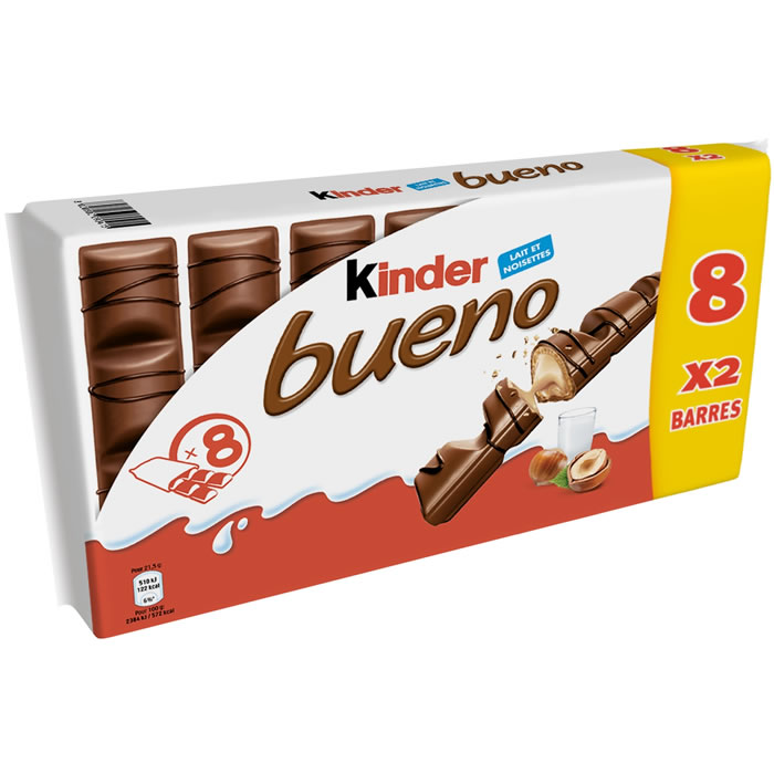KINDER Bueno Barres chocolatées au lait et noisettes