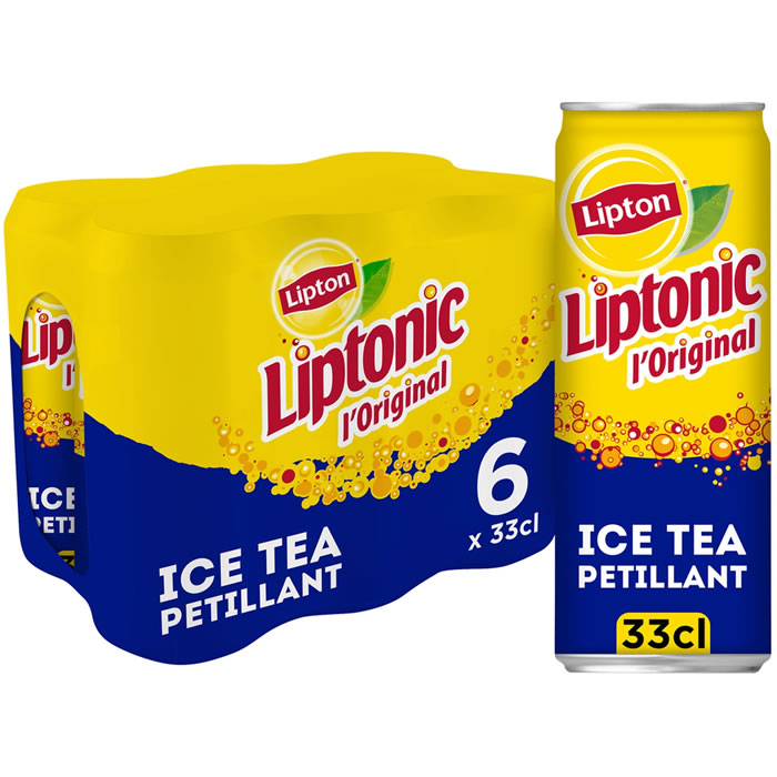LIPTON Liptonic Ice Tea Thé glacé gazeux aromatisé au citron vert