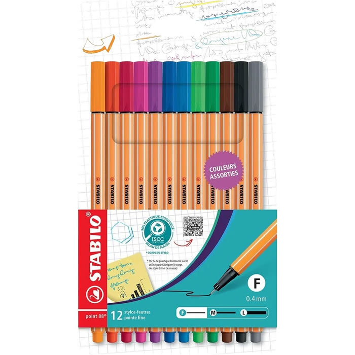 STABILO Stylos feutres pointe fine de couleurs