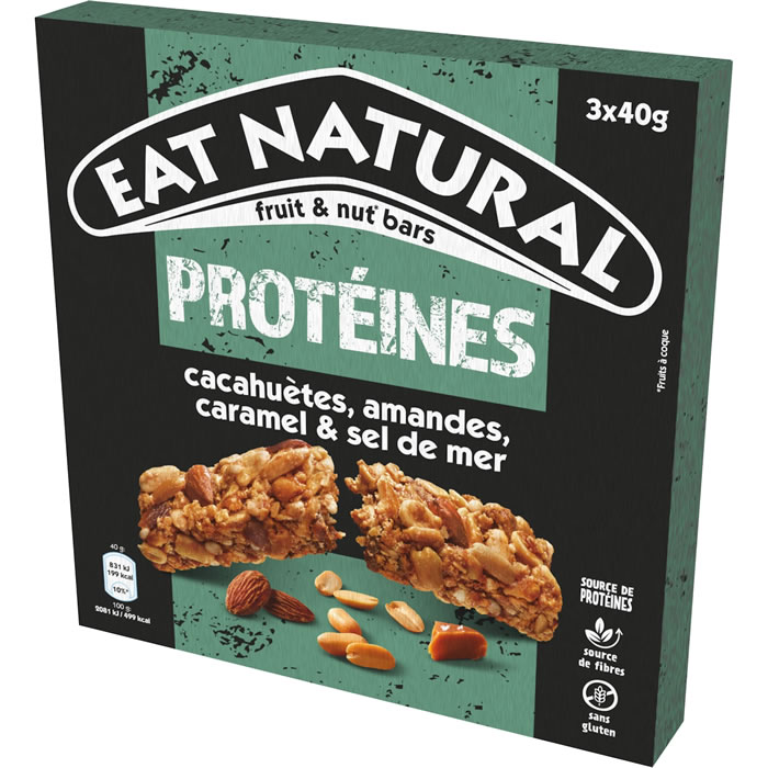 EAT NATURAL Barres protéinées à la cacahuète et caramel