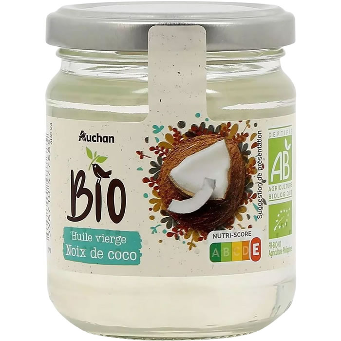 AUCHAN Huile vierge de noix de coco bio