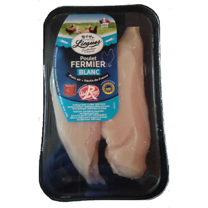 LICQUES VOLAILLE Filets de poulet fermier blanc label rouge IGP