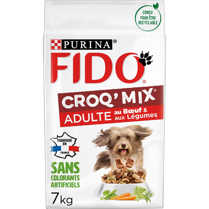 PURINA Fido Croquettes pour chien +10kg au bœuf et légumes