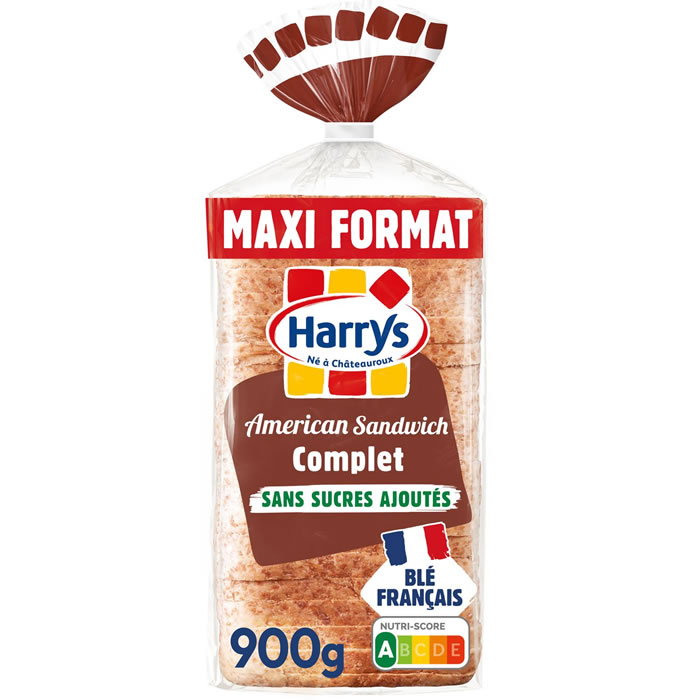 HARRYS American Sandwich Pain de mie complet sans sucres ajoutés