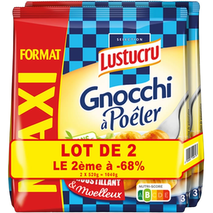LUSTUCRU Gnocchi de pomme de terre à poêler sauce jambon et fromage