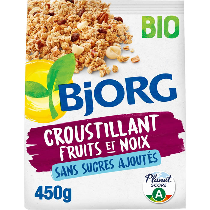 BJORG Céréales croustillant au fruits et noix sans sucre ajoutés