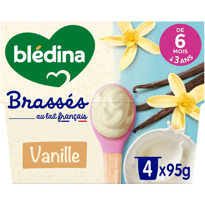 BLEDINA Les Brassés Dessert lacté à la vanille dès 6 mois