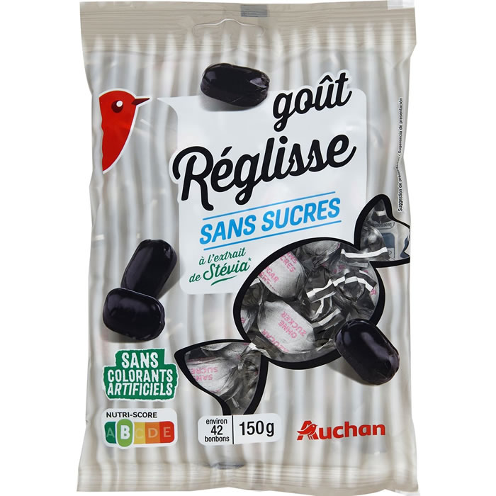 AUCHAN Bonbons au réglisse
