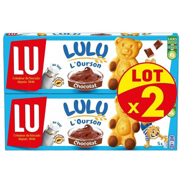 LU Lulu L'Ourson Gâteaux fourrés au chocolat au lait