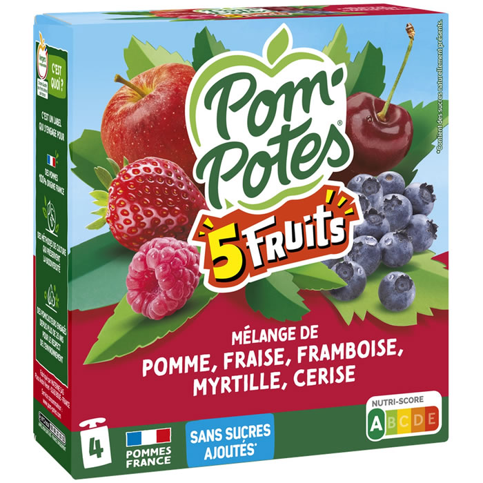 Pompote sans sucre ajouté 5 fruits