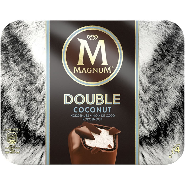 MAGNUM Double Bâtonnets glacés au chocolat noir et coco