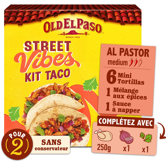 OLD EL PASO Street Vibes Al Pastor Kit pour tacos médium