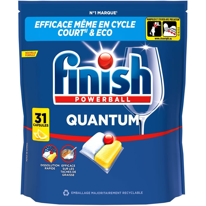 FINISH Powerball Quantum Tablettes lave-vaisselle tout en 1 au citron