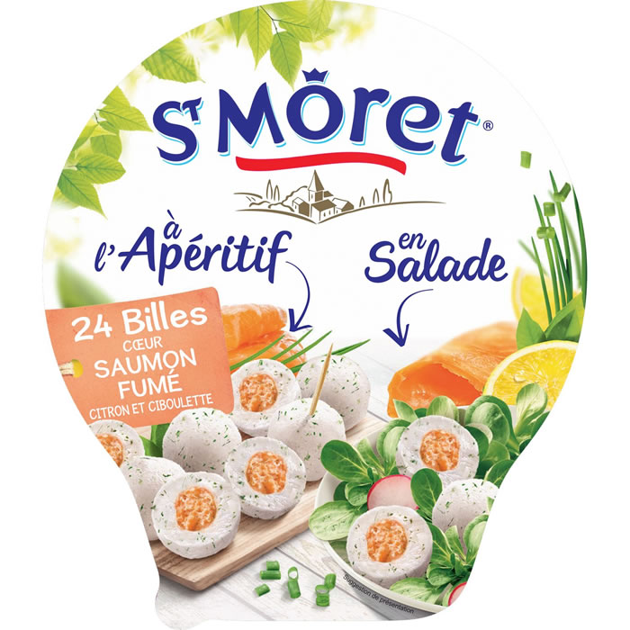 ST MORET Apéritif et Salade Billes de fromage fourrées au saumon fumé