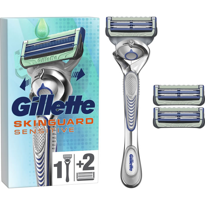 GILLETTE Skinguard Sensitive Rasoir avec recharge 2 lames