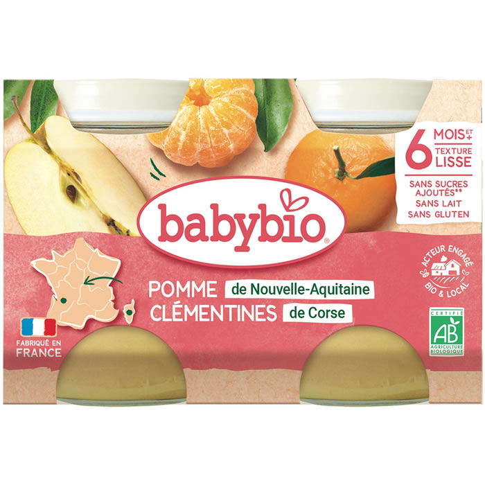 BABYBIO Pomme et clémentines dès 6 mois bio