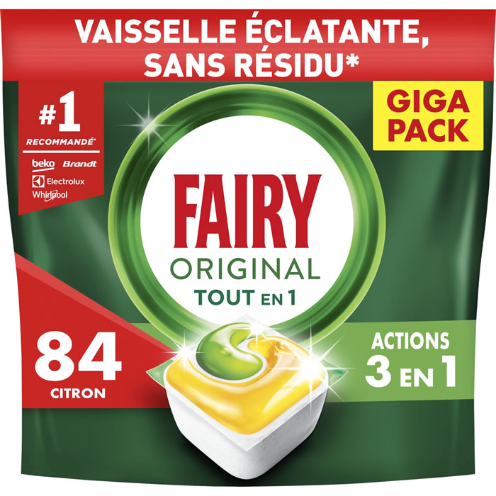 FAIRY Capsules lave-vaisselle tout en 1 citron