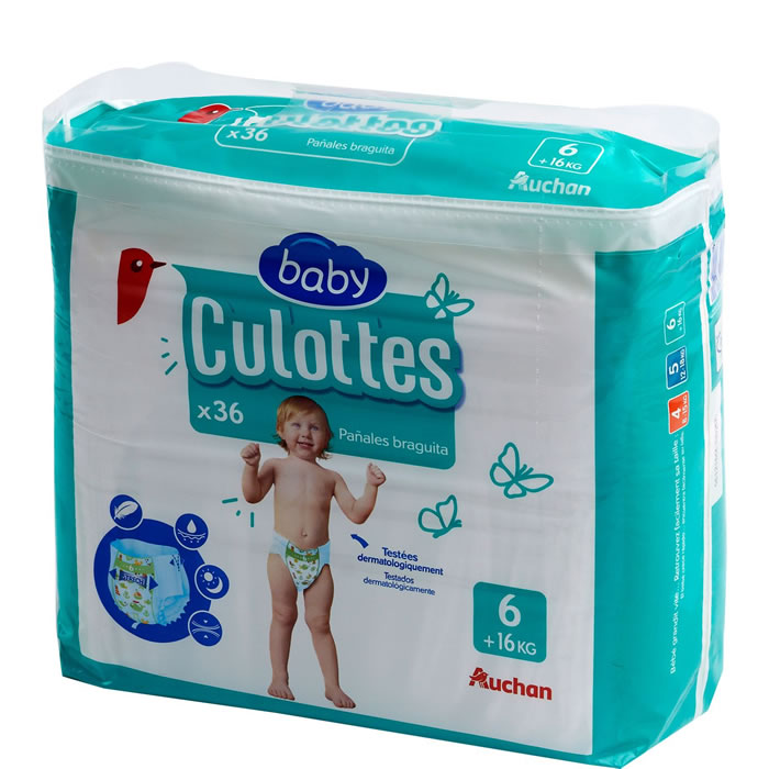 AUCHAN Baby Couches-culottes taille 6 (16 kg et +)
