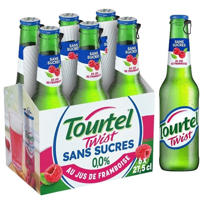 TOURTEL Twist Boisson à base de bière framboise sans alcool sans sucres