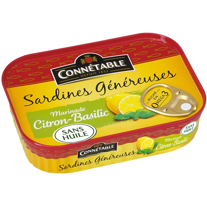 CONNETABLE Sardines généreuses au citron basilic sans huile