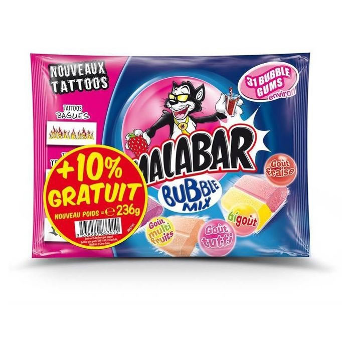 MALABAR Bubble Mix Chewing-gum aromatisés