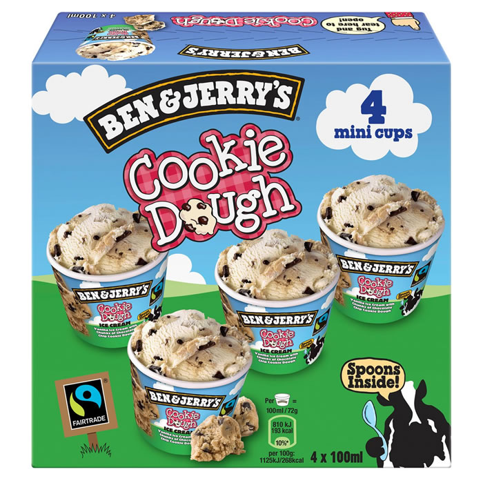 BEN & JERRY'S Cookie Dough Mini crème glacée à la vanille