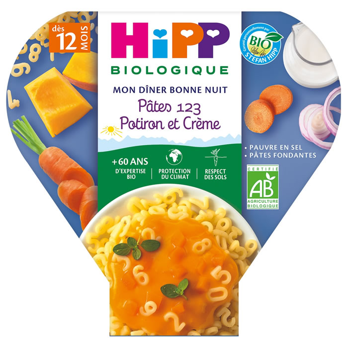 HIPP Pâtes chiffres potiron et crème bio dès 12 mois