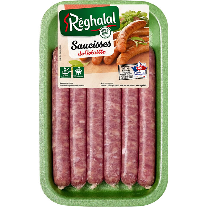 REGHALAL Saucisses de volaille halal