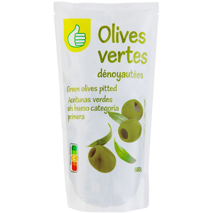 AUCHAN Essentiel Olives vertes dénoyautées
