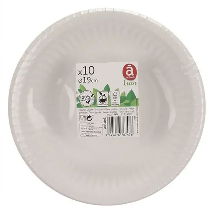 AUCHAN Assiettes creuses en carton 19 cm