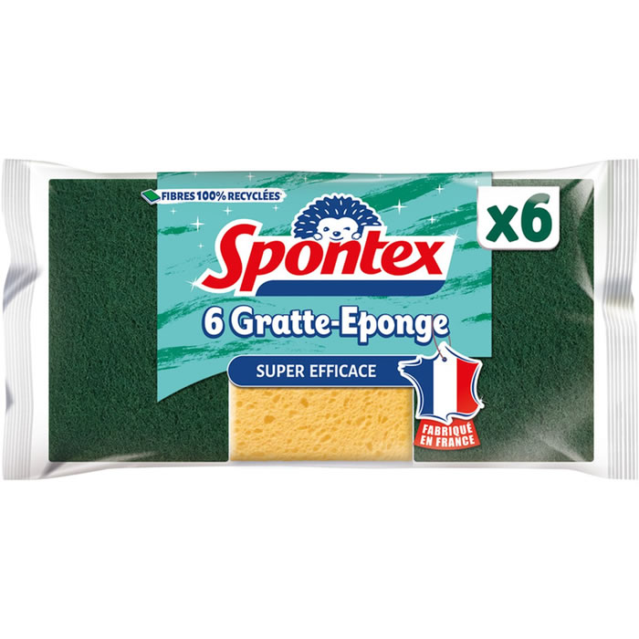 SPONTEX Gratte-éponge en fibres recyclées