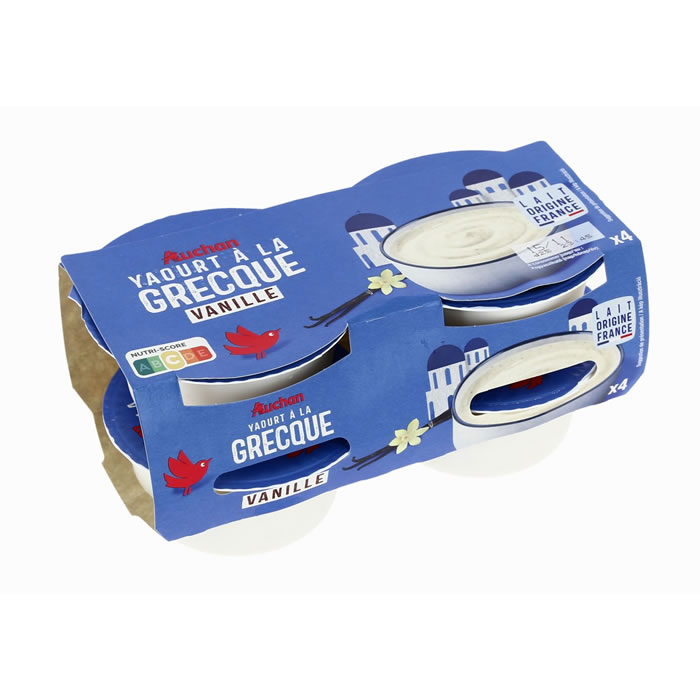 AUCHAN Yaourts à la grecque à la vanille