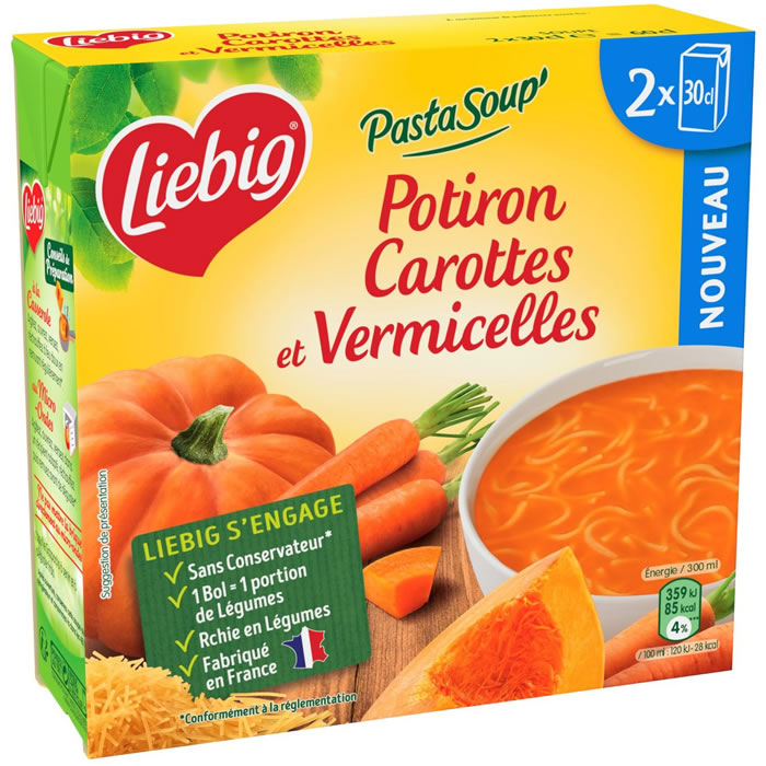 LIEBIG Potiron, carottes et pâtes vermicelles