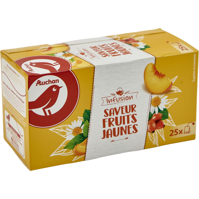 AUCHAN Infusion de fruits jaunes