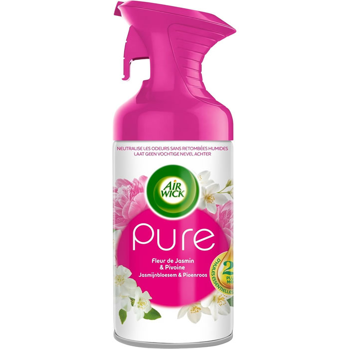 AIR WICK Pure Désodorisant spray anti-odeurs fleur de Jasmin et Pivoine