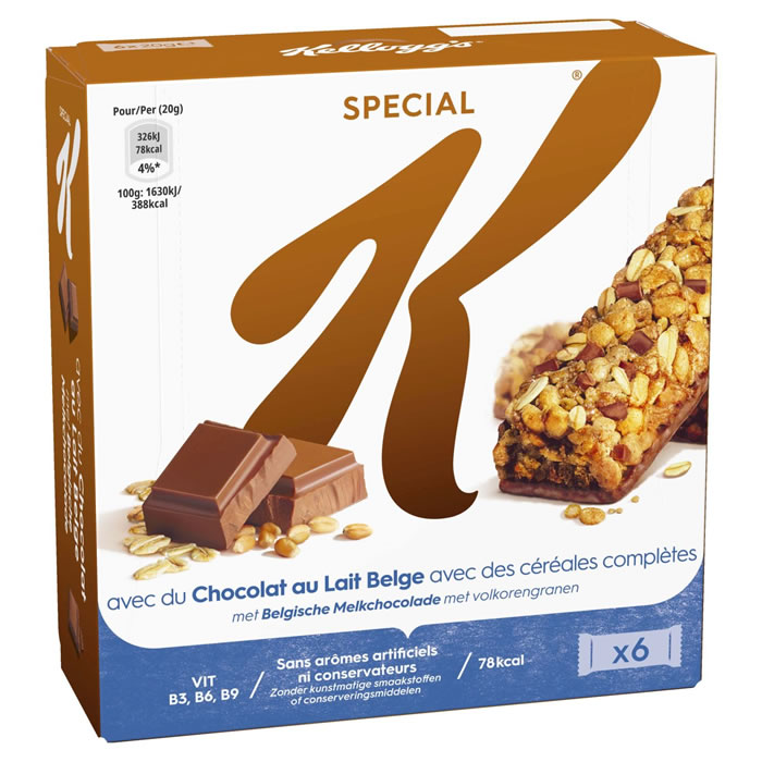 KELLOGG'S Spécial K Barres céréalières au chocolat au lait